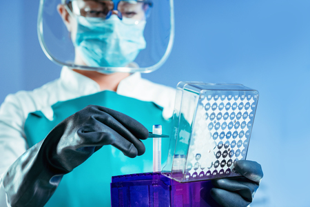 Cryonics. Scientist working with biological samples