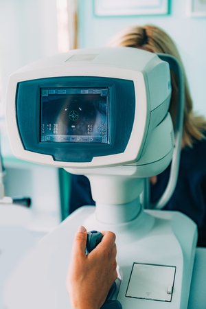 Ophthalmology. Auto refractometerの写真素材