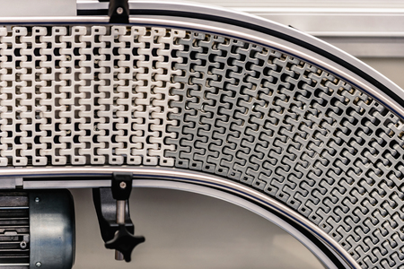 Industrial conveyor system close upの写真素材