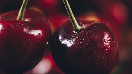 Cherries Macro Close Upの写真素材
