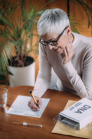 DNA Genetic Testing, using Saliva Sampleの写真素材