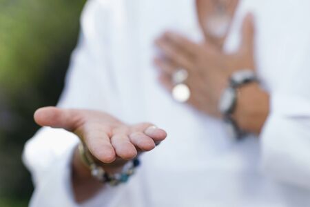 Giving Virtue Practice. Hand Gesture.の写真素材