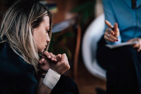 Psychotherapist with Female Mental Health Patient. Psychotherapy Concept