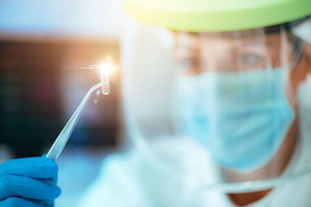 RFID Implant Chip, New Technologies Researcher in Laboratory