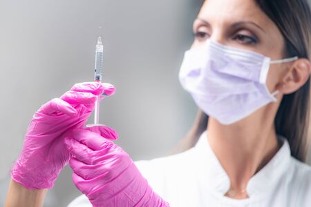 Anti-Aging Treatment. Hyaluronic injectionの写真素材