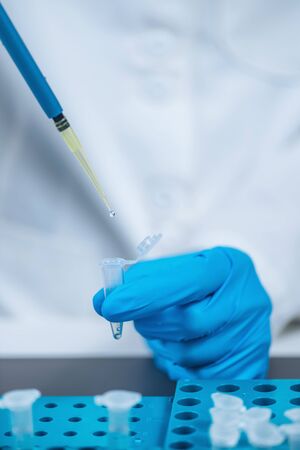 Placebo Controlled Medical Drug Research Study - Laboratory Technician Preparing Control Treatments...