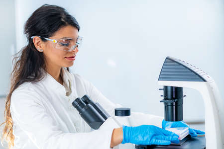 Beautiful Female Student in Laboratory