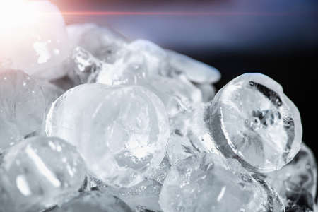 Ice Cubes, closeup, light coming from a side