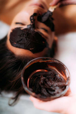 Chocolate face treatment.の写真素材