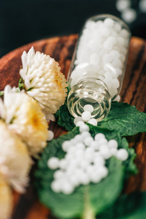 Homeopathy and Herbal Medicine. Alternative medicine concept.の写真素材