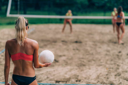 Female Beach Volleyball Playerの写真素材
