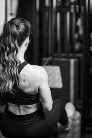 Woman Exercising in the gym.の写真素材