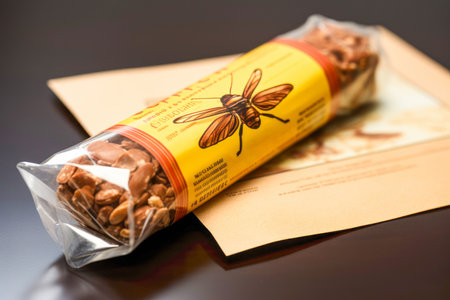 Insect-based protein bar, rich in essential nutrients for a guilt-free snack.の素材