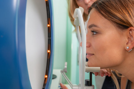 Precise visual field testing using an automatic computer perimeter for comprehensive eye health...