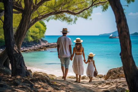 Exciting offshore excursion on their family cruise, exploring new horizons togetherの素材