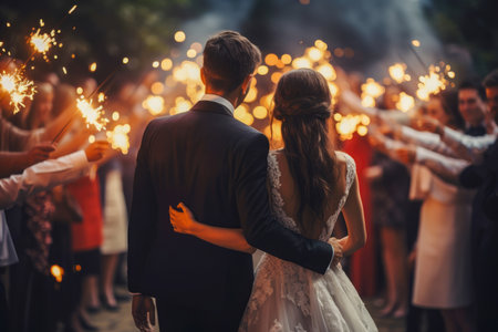 Triumph of a wedding as the planner shares in the couple's joy, marking the successful conclusion of their special day.の素材