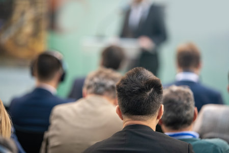 A vibrant space  with passionate individuals gathered for a green energy seminar.の写真素材