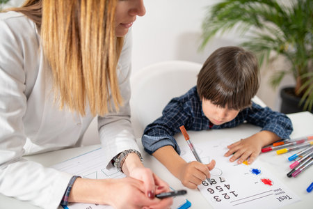 Young mind at work as a toddler engages in a captivating psychology test, showcasing their logical...