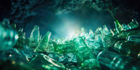 An intimate look at the recycling process transforms plastic bottles into a symbol of sustainability, inspiring eco-conscious actionsの素材