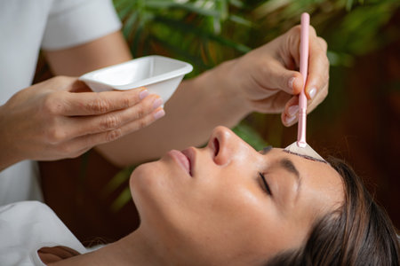 Glycolic acid skin revitalization, a popular skincare treatment known for improving skin texture and complexionの写真素材