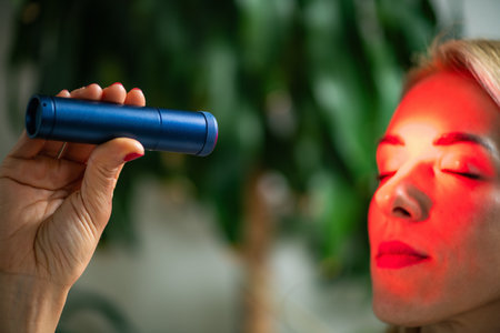 Red light therapy session reduces wrinkles and boosts skin vitality. It stimulates collagen and...