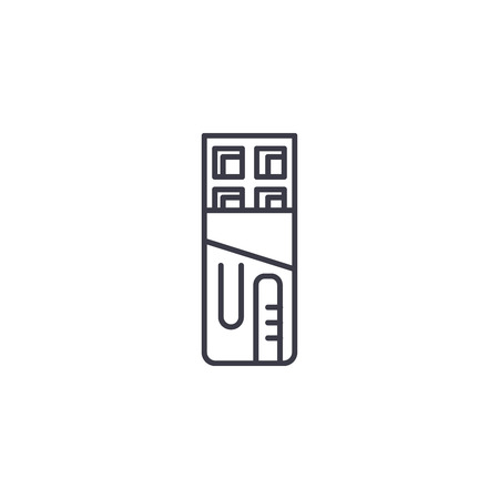 Bar of chocolate linear icon concept. Bar of chocolate line vector sign, symbol, illustration.のイラスト素材
