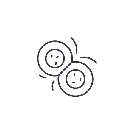 Cell division linear icon concept. Cell division line vector sign, symbol, illustration.のイラスト素材