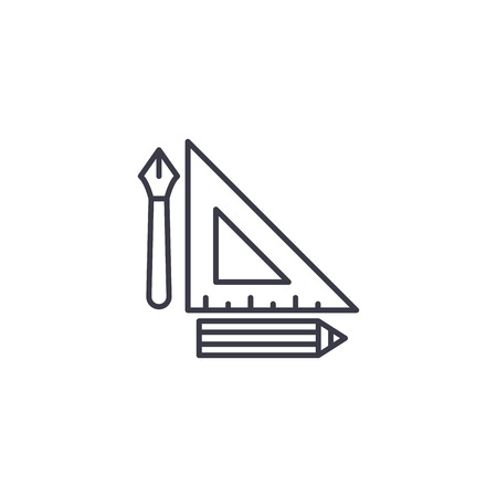 Designer s tools linear icon concept. Designer s tools line vector sign, symbol, illustration.のイラスト素材