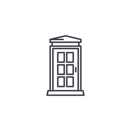 Door linear icon concept. Door line vector sign, symbol, illustration.のイラスト素材