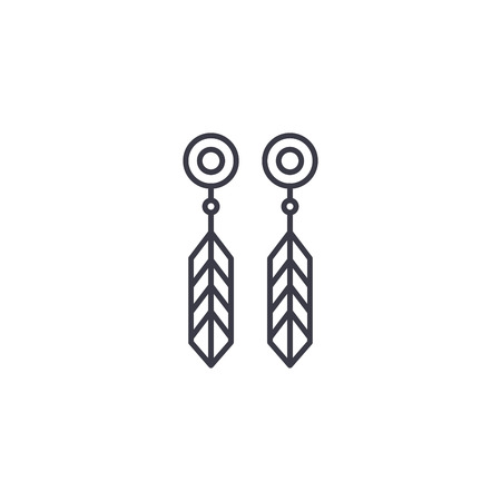 Earrings linear icon concept. Earrings line vector sign, symbol, illustration.のイラスト素材