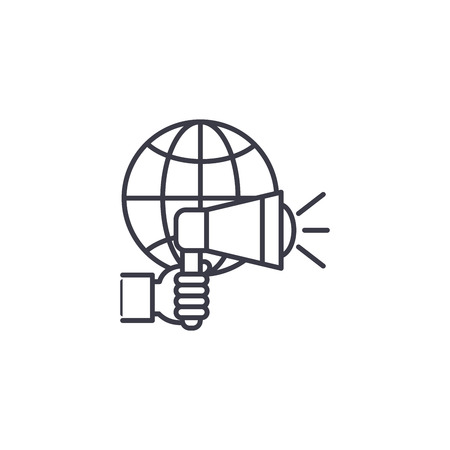 Global offering linear icon concept. Global offering line vector sign, symbol, illustration.のイラスト素材