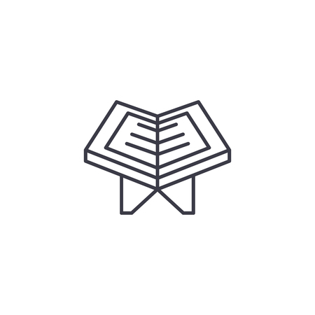 Quran linear icon concept. Quran line vector sign, symbol, illustration.のイラスト素材