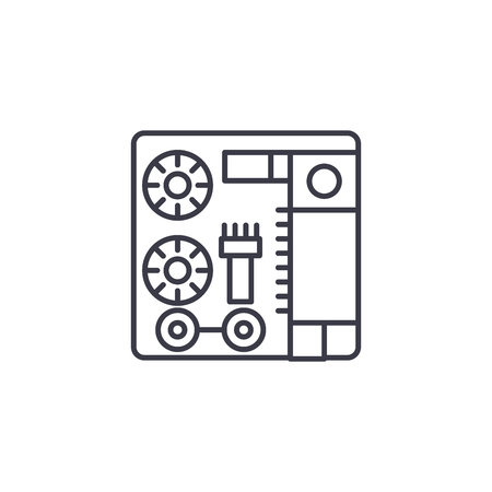 Socket panel linear icon concept. Socket panel line vector sign, symbol, illustration.のイラスト素材