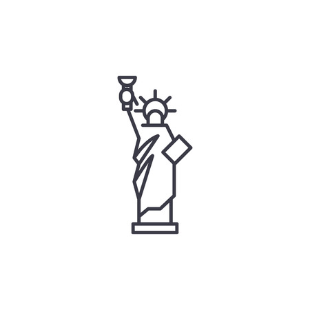 Statue of Liberty linear icon concept. Statue of Liberty line vector sign, symbol, illustration.のイラスト素材