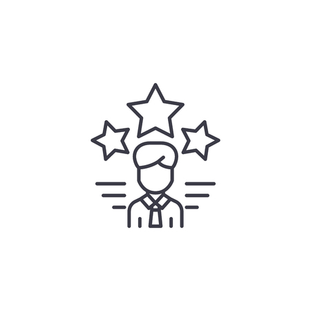 User rating linear icon concept. User rating line vector sign, symbol, illustration.のイラスト素材