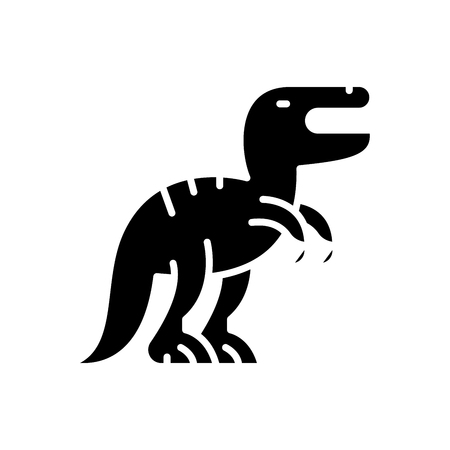 Aggressive strategy, dino black icon concept. Aggressive strategy, dino flat  vector symbol, sign, illustration.のイラスト素材