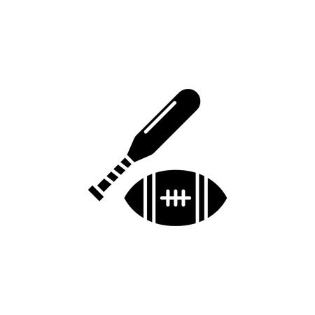 Bat american football black icon concept. Bat american football flat vector symbol, sign, illustration.のイラスト素材