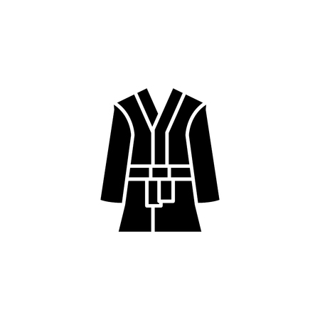 Bathrobe black icon concept. Bathrobe flat  vector symbol, sign, illustration.のイラスト素材
