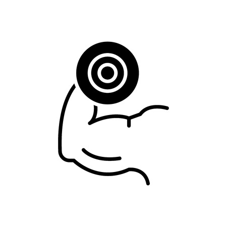 Body building black icon concept. Body building flat  vector symbol, sign, illustration.のイラスト素材