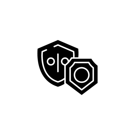 Breast badges black icon concept. Breast badges flat  vector symbol, sign, illustration.のイラスト素材