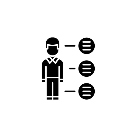 Bullet points black icon concept. Bullet points flat  vector symbol, sign, illustration.のイラスト素材
