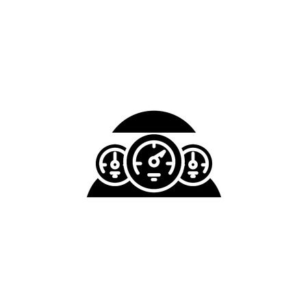 Car dashboard black icon concept. Car dashboard flat  vector symbol, sign, illustration.のイラスト素材