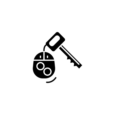 Car keys black icon concept. Car keys flat  vector symbol, sign, illustration.のイラスト素材