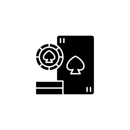 Casino card games black icon concept. Casino card games flat  vector symbol, sign, illustration.のイラスト素材