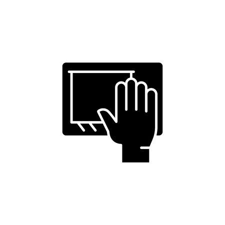 Cleaning black icon concept. Cleaning flat  vector symbol, sign, illustration.のイラスト素材