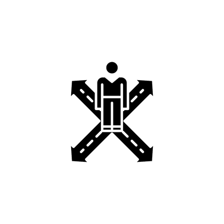Consumer behavior black icon concept. Consumer behavior flat  vector symbol, sign, illustration.のイラスト素材