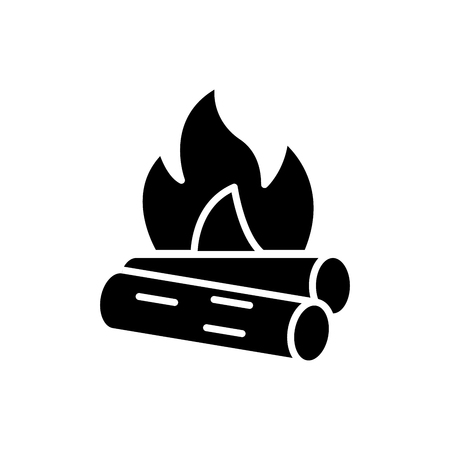 Combustible materials black icon concept. Combustible materials flat  vector symbol, sign, illustration.のイラスト素材