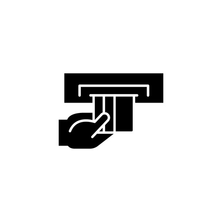 Credit card payment black icon concept. Credit card payment flat  vector symbol, sign, illustration.のイラスト素材