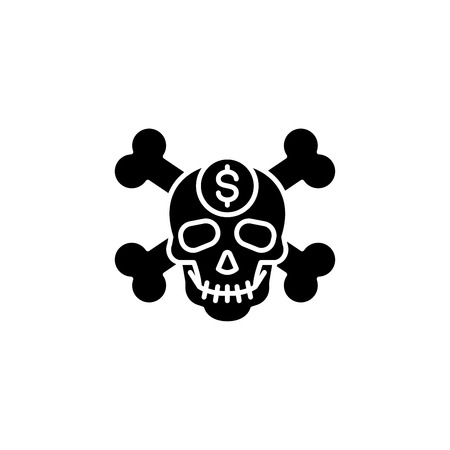 Corruption black icon concept. Corruption flat  vector symbol, sign, illustration.のイラスト素材