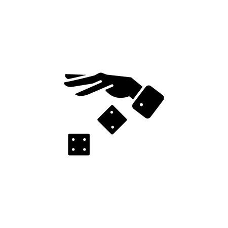 Dice black icon concept. Dice flat  vector symbol, sign, illustration.のイラスト素材
